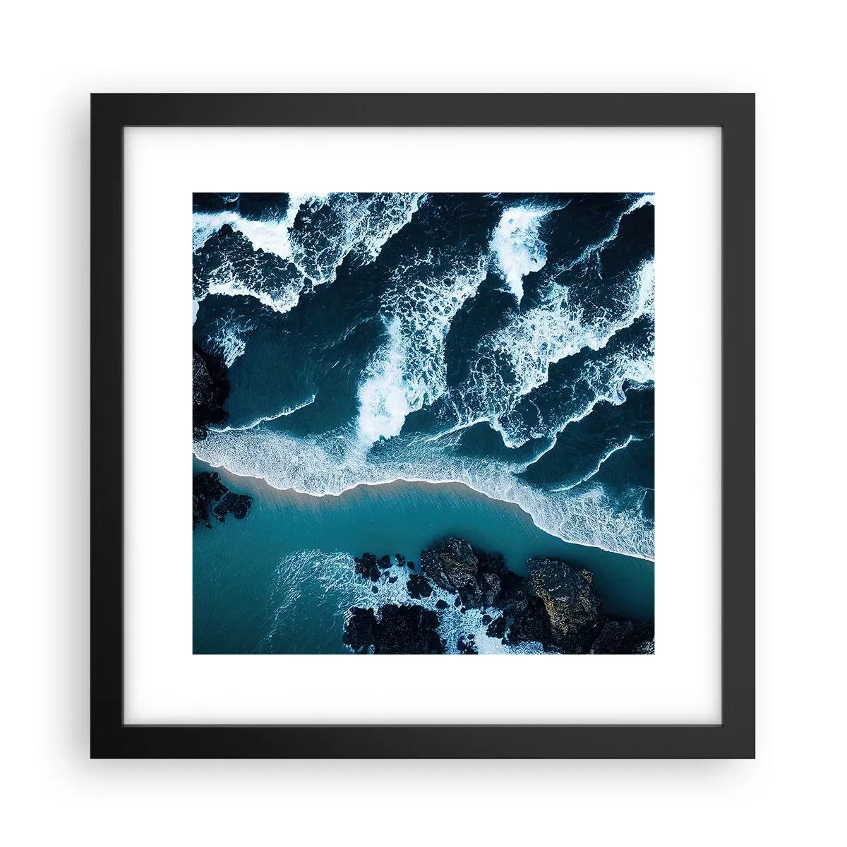 Poster in cornice nera - Avvolte dalle onde - 30x30 cm