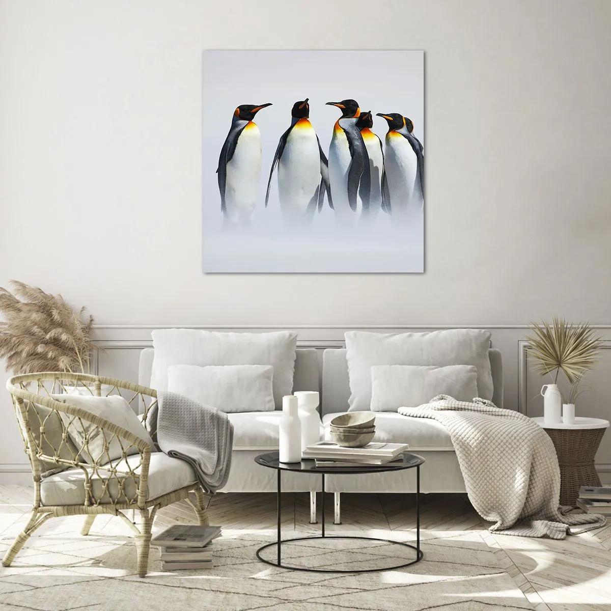 Quadro su vetro - Incontro in abito da sera - 70x70 cm