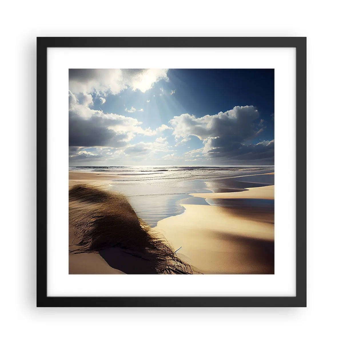 Poster in cornice nera - Spiaggia incontaminata - 40x40 cm