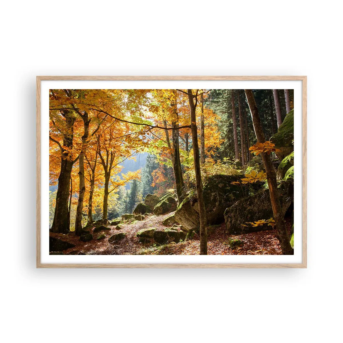 Poster in cornice rovere chiaro - Il tempo del riposo - 100x70 cm