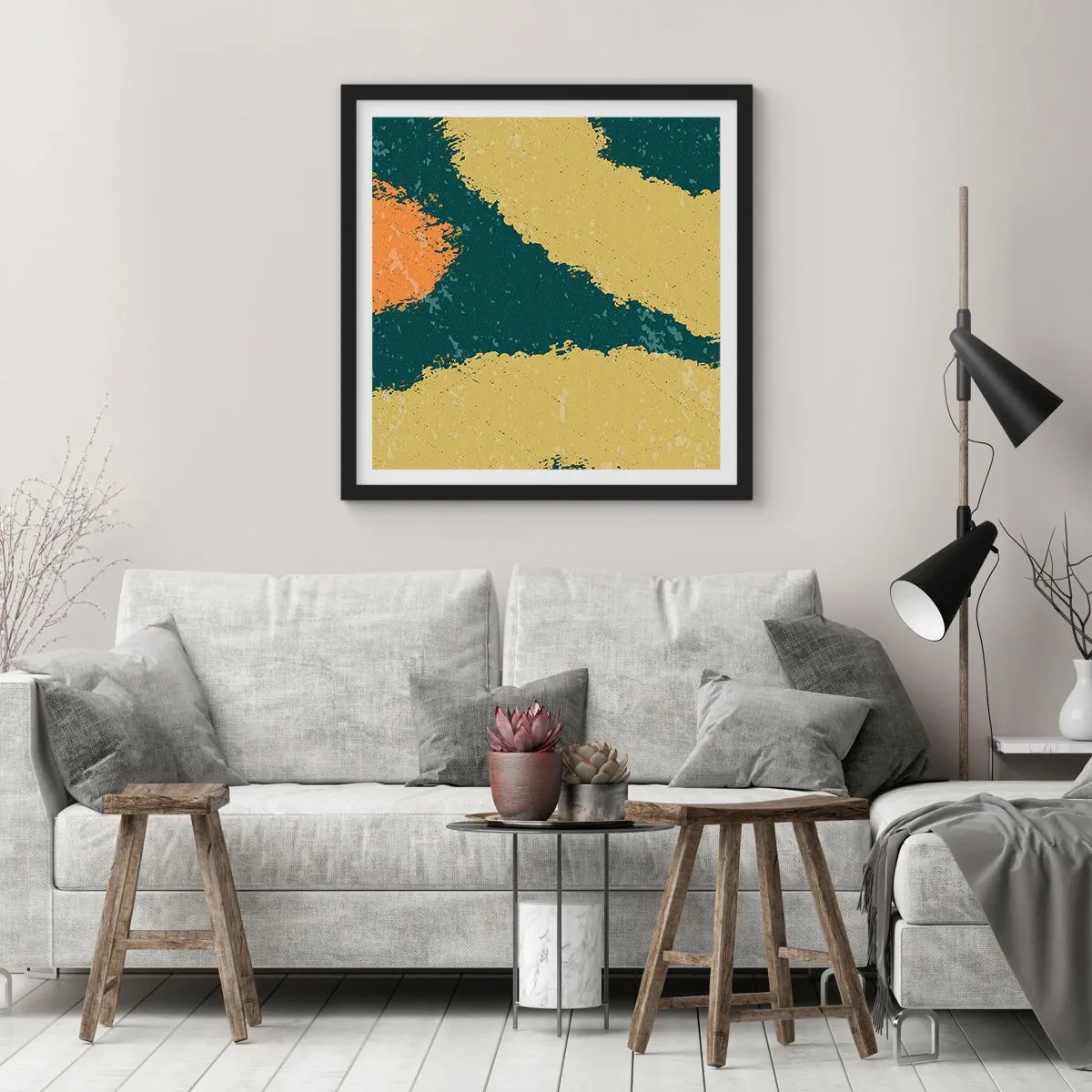 Poster in cornice nera - Astrazione: movimento lento - 30x30 cm