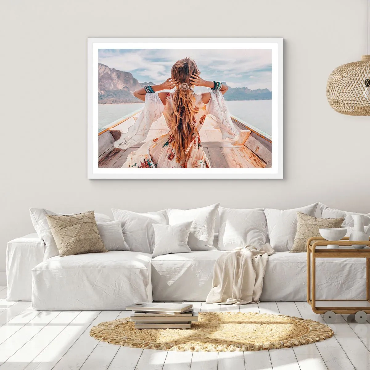 Poster in cornice bianca - In cammino verso la felicità - 50x40 cm