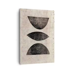 Quadro su tela - Stampe su Tela - Forme etniche in toni scuri su sfondo chiaro - 70x100cm - Astrazione etnica - Decorazione murale moderna per soggiorno e camera da letto ARTTOR