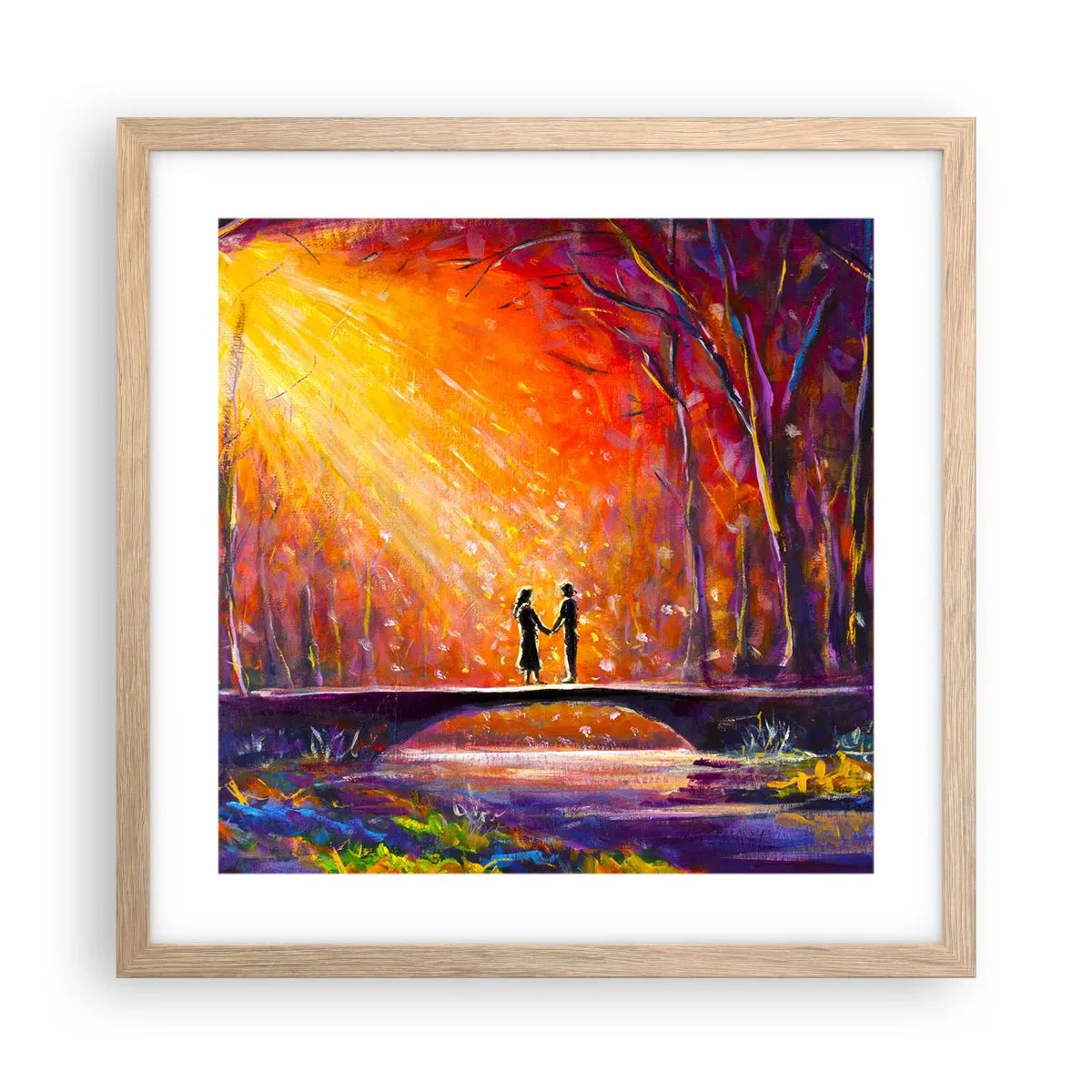 Poster in cornice rovere chiaro - Anche il cielo li ama - 40x40 cm