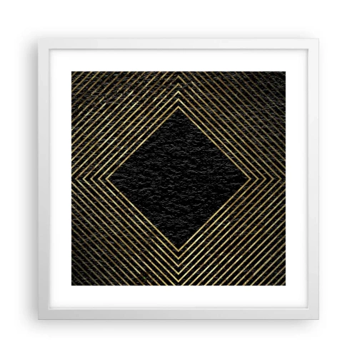 Poster in cornice bianca - Geometria in stile glamour - 40x40 cm