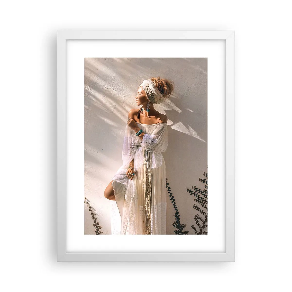 Poster in cornice bianca - Il sole e la ragazza - 30x40 cm