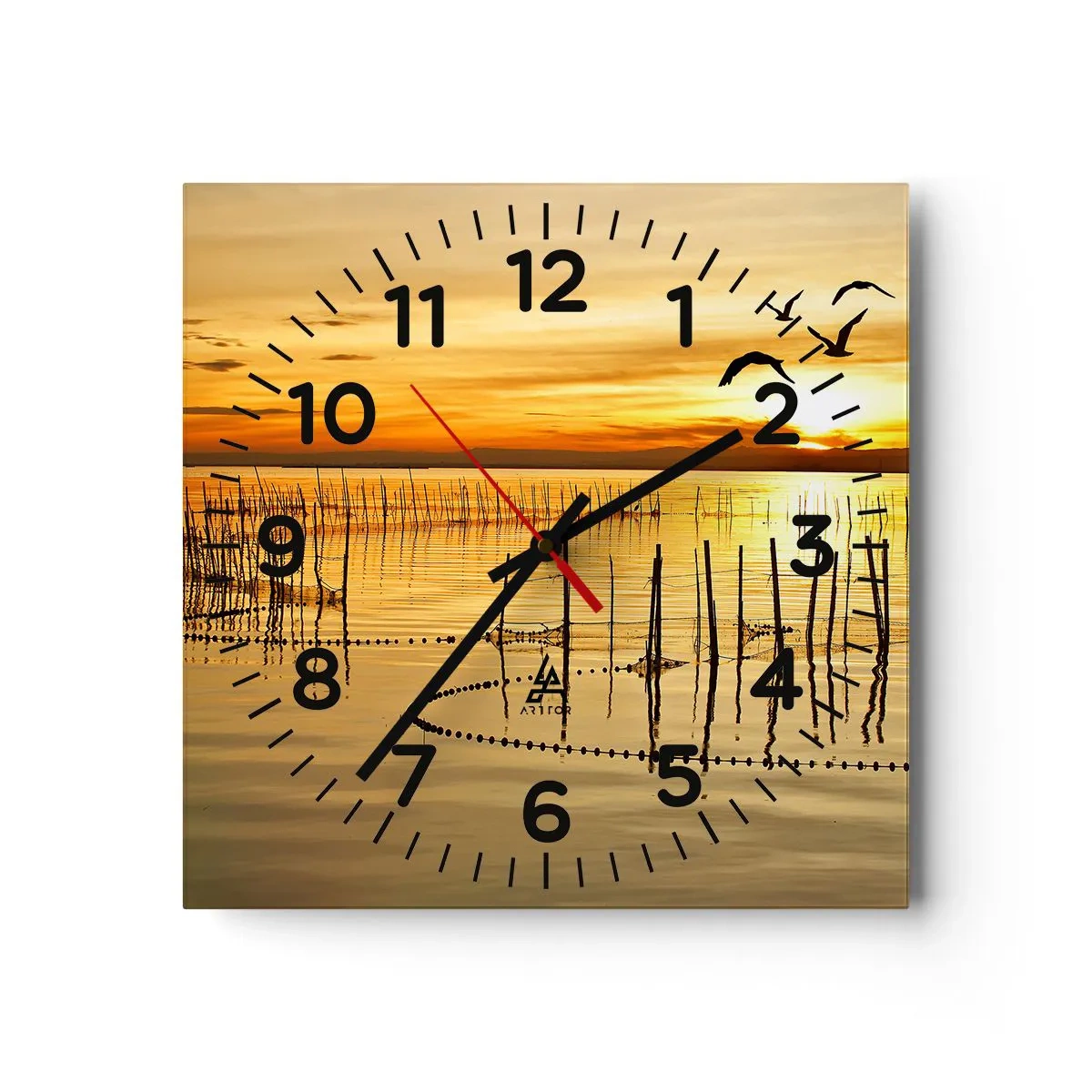 Orologio da parete - Orologio in Vetro - Alla pesca - 40x40 cm