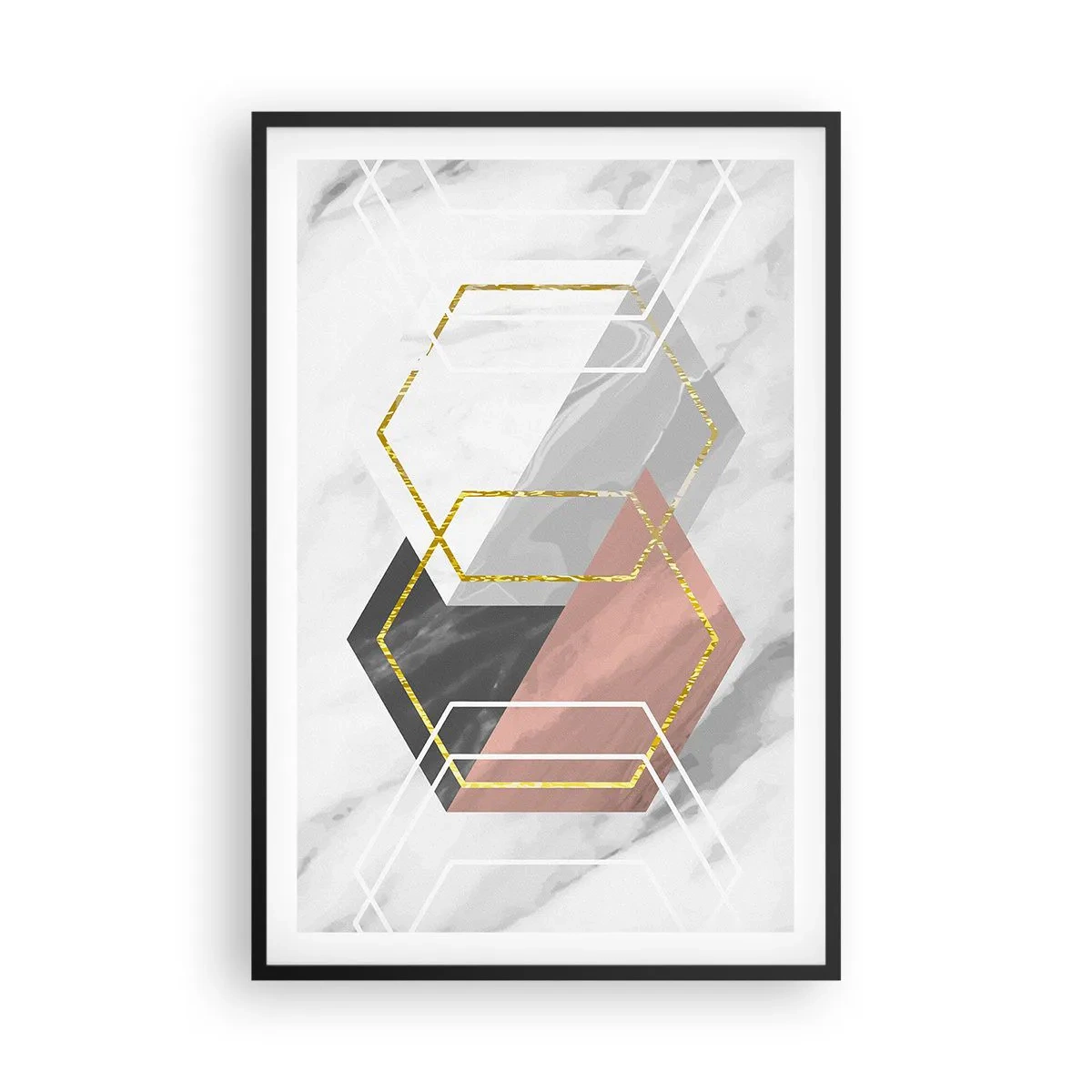 Poster in cornice nera - Composizione a catena - 61x91 cm