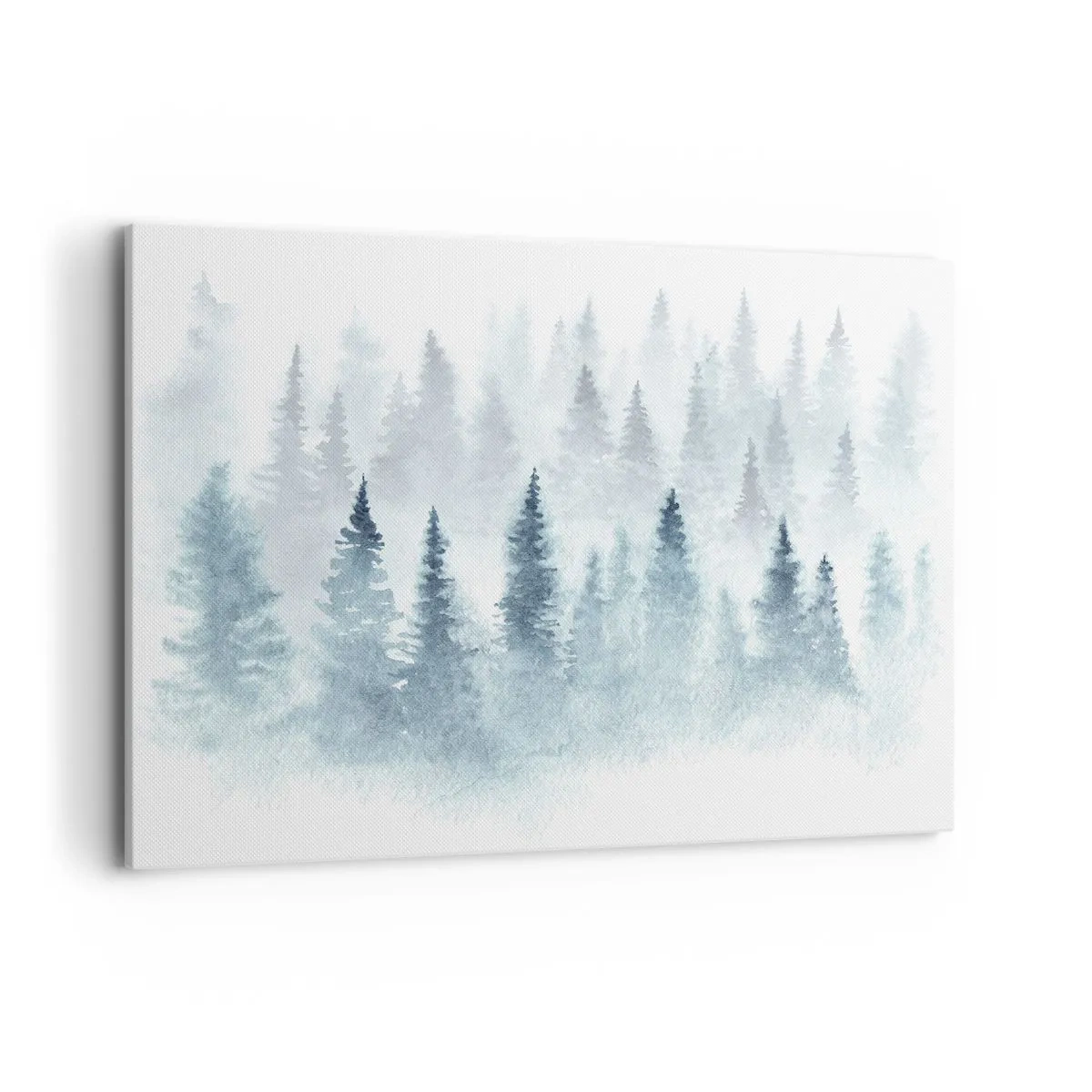 Quadro su tela - Stampe su Tela - Foreste di conifere immerse in una delicata nebbia - 100x70cm - Avvolti nella nebbia - Decorazione murale moderna per soggiorno e camera da letto ARTTOR