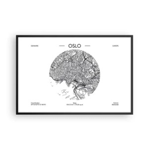 Poster in cornice nera - Anatomia di Oslo - 91x61 cm