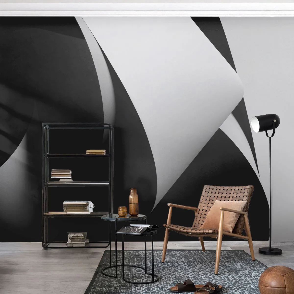 Fotomurale su misura Premium Canvas - Piani di luce dalle profondità dell'ombra - 3D, Sottomesso, Forme