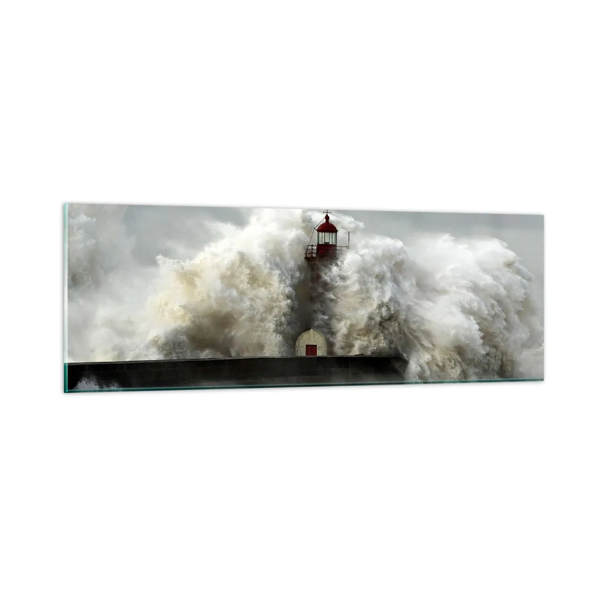 Quadro su vetro - L'ira dell'oceano - 90x30 cm