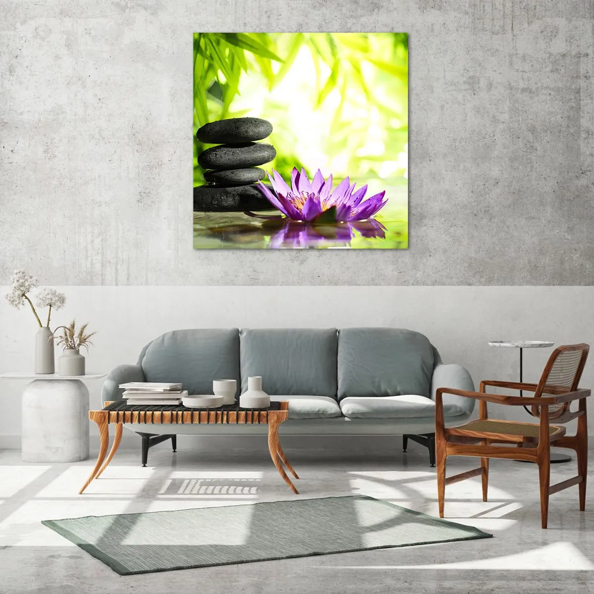 Quadro su vetro - In un cespuglio di bambù - 50x50 cm