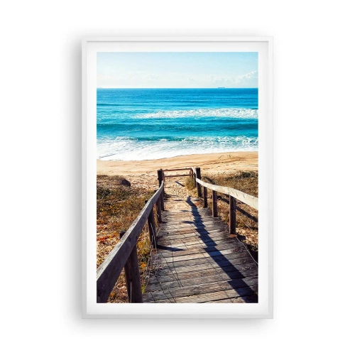 Poster in cornice bianca - Corri! - 61x91 cm