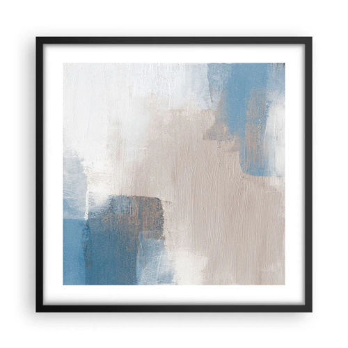 Poster in cornice nera - Astrazione rosa coperta dal blu - 50x50 cm