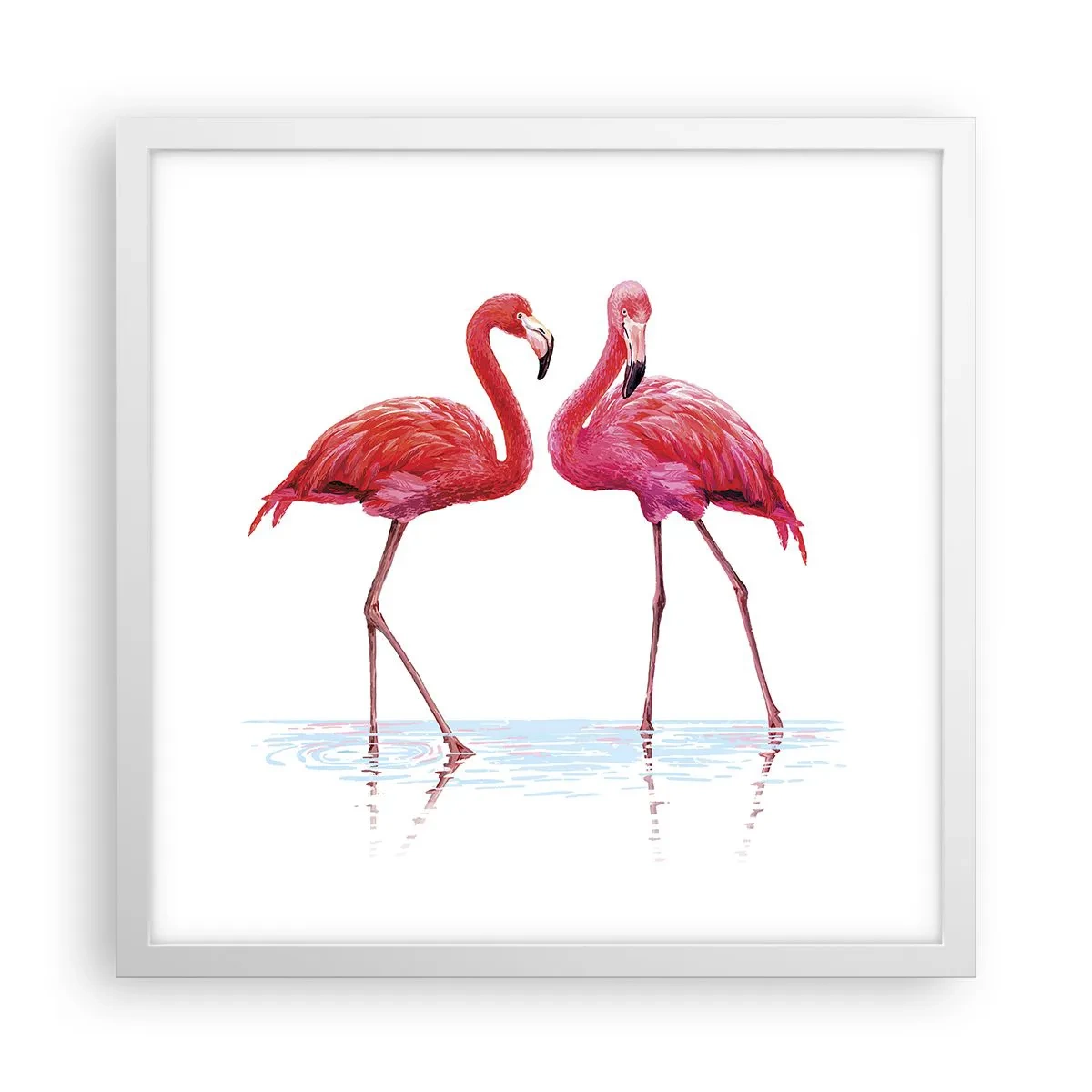 Poster in cornice bianca - Appuntamento in rosa - 40x40 cm