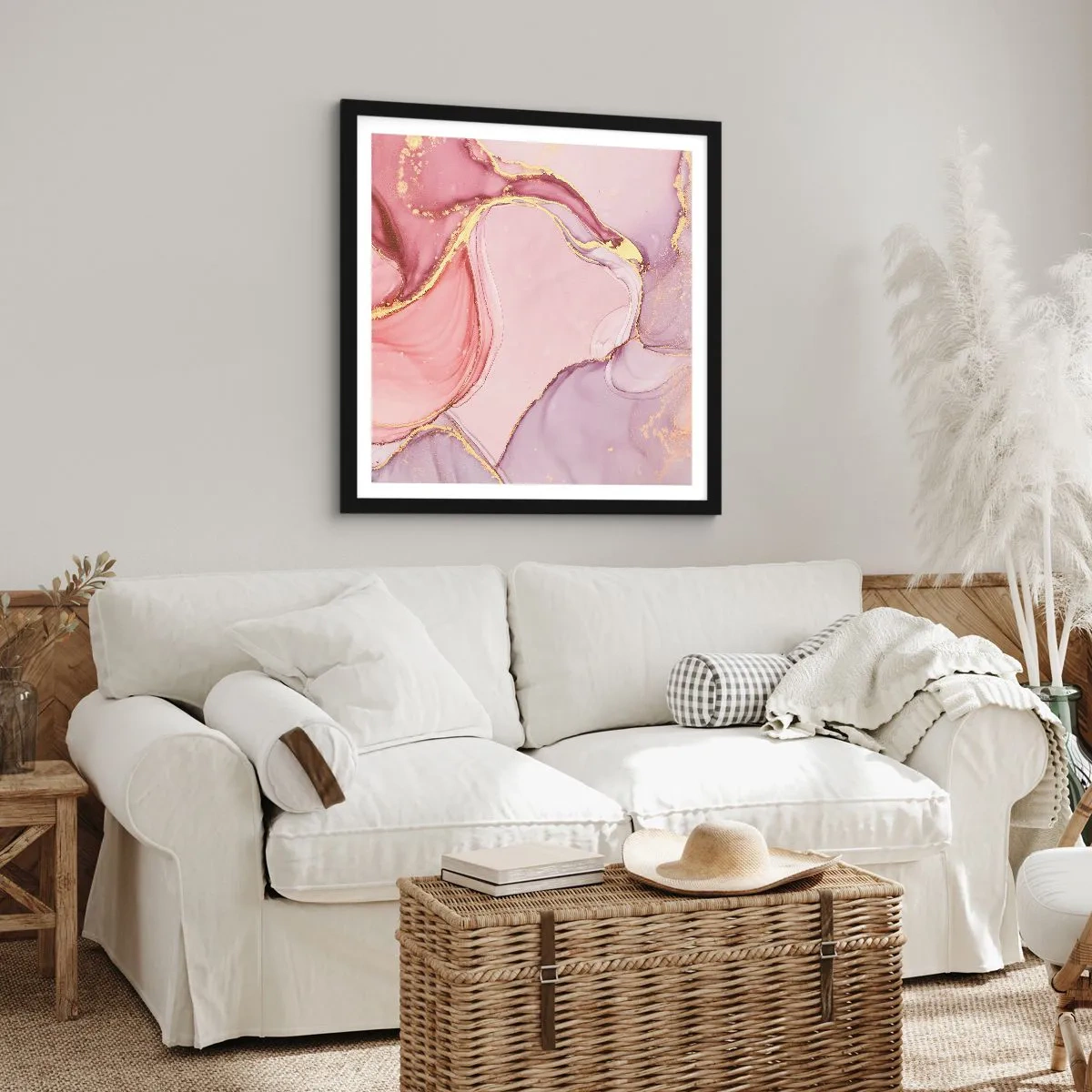 Poster in cornice nera - La carezza dei colori - 50x50 cm