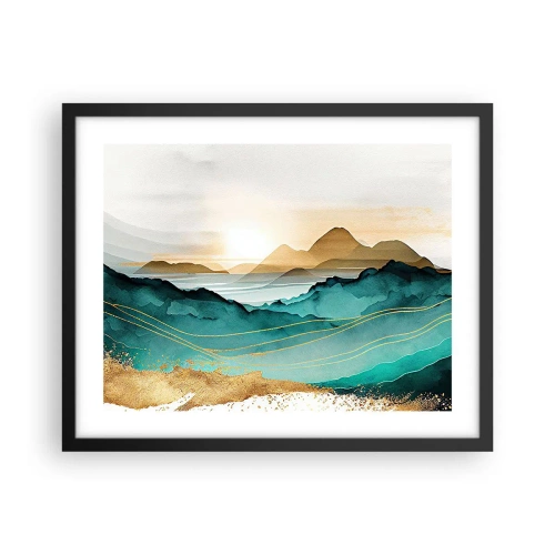 Poster in cornice nera - Paesaggio ai confini dell'astrazione - 50x40 cm