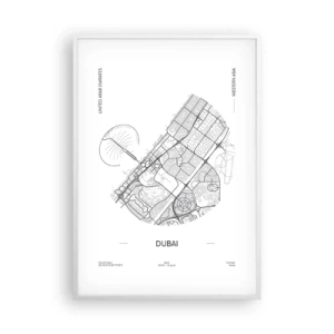 Poster in cornice bianca - Anatomia di Dubai - 70x100 cm
