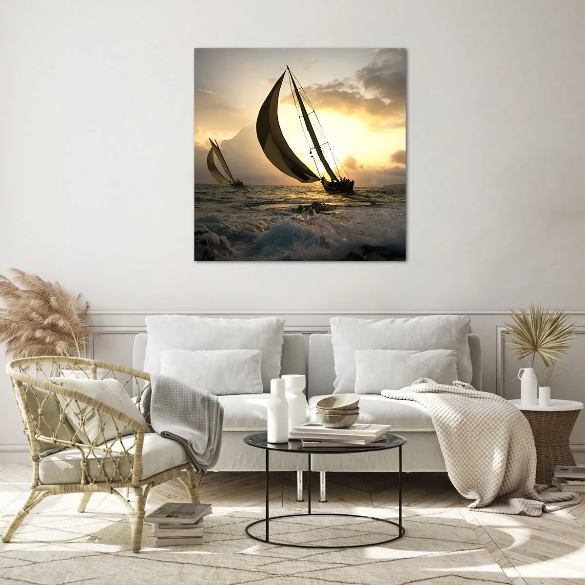 Quadro su vetro - Con il vento e controvento - 40x40 cm