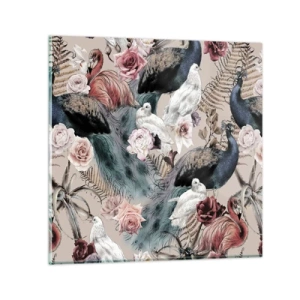 Quadro su vetro - Nel giardino del palazzo - 30x30 cm