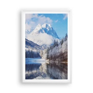 Poster in cornice bianca - Il custode innevato - 61x91 cm