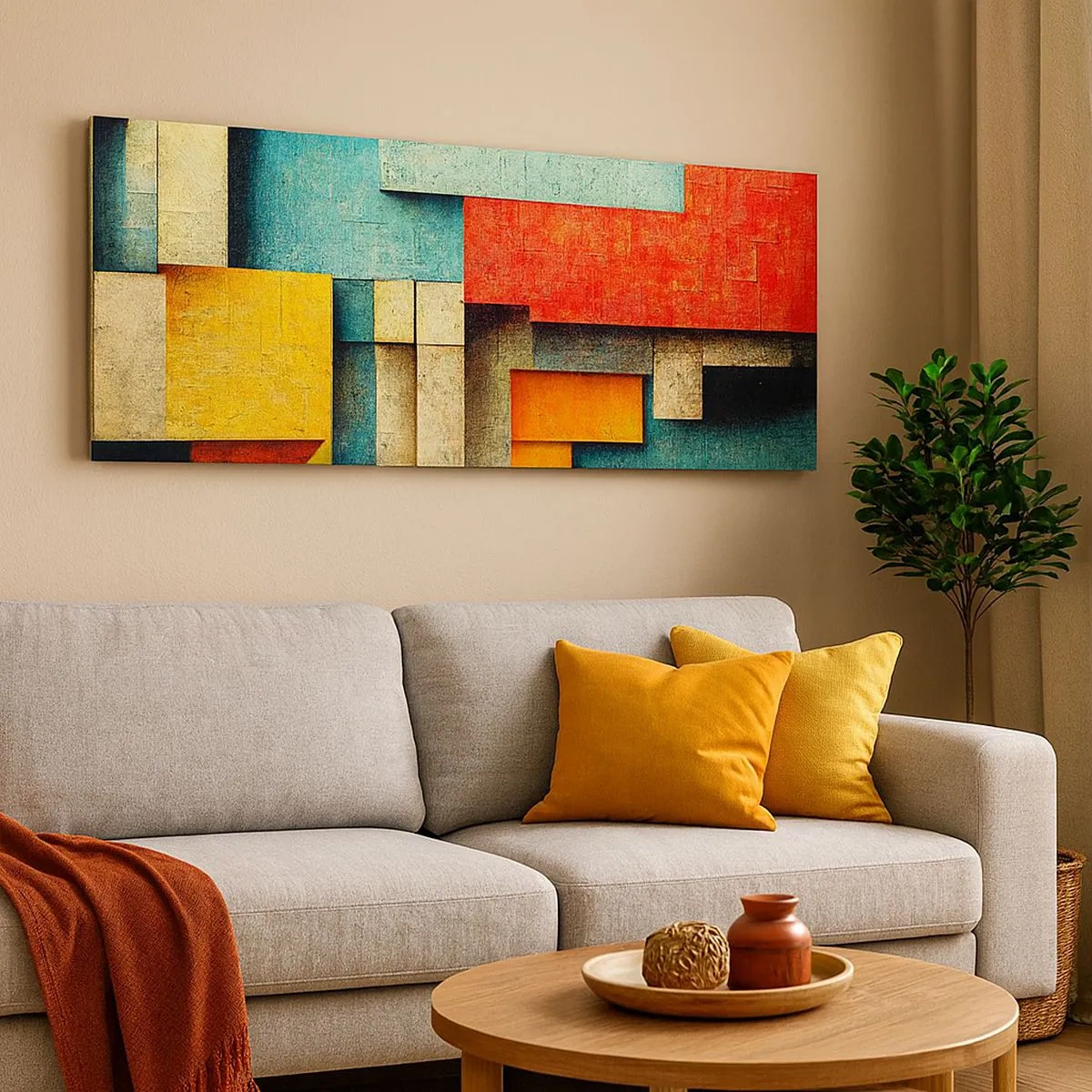 Quadro su tela - Stampe su Tela - Il festival degli angoli retti - 100x40 cm