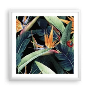 Poster in cornice bianca - I fiori fiammeggianti dei tropici - 50x50 cm