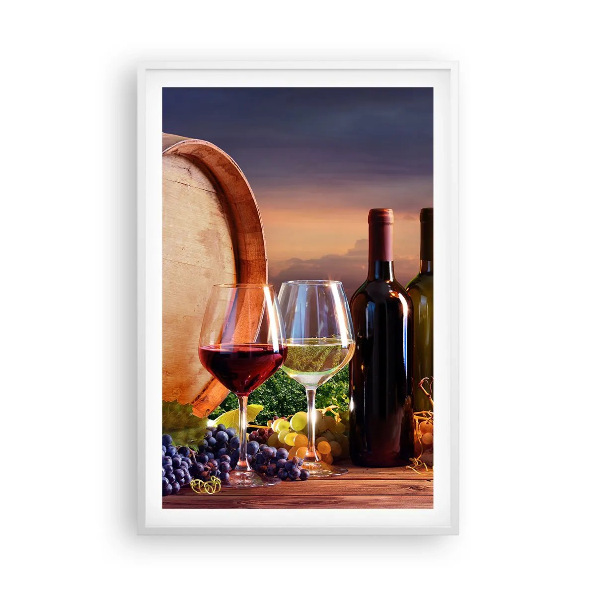 Poster in cornice bianca - Qui la vita ha gusto - 61x91 cm