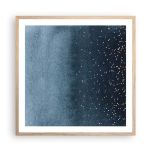 Poster in cornice rovere chiaro - Composizione: fasi blu - 60x60 cm