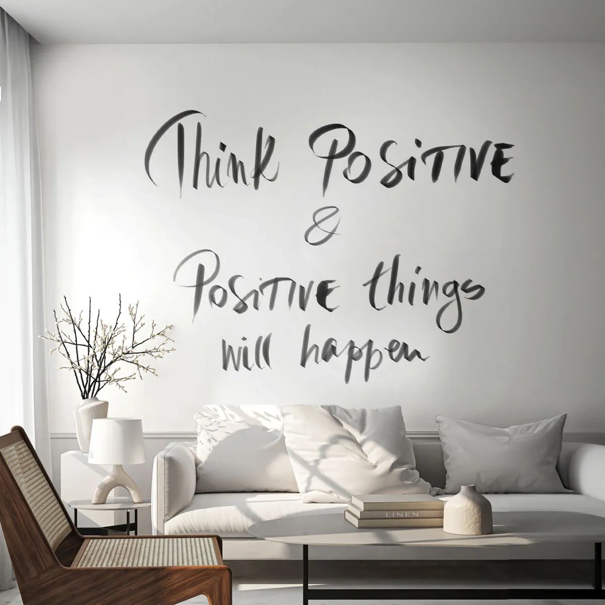 Fotomurali Standard Eco - Citazione motivazionale in elegante scrittura nera su sfondo bianco - 100x70cm - Come vivere? - Decorazione murale moderna per soggiorno e camera da letto ARTTOR