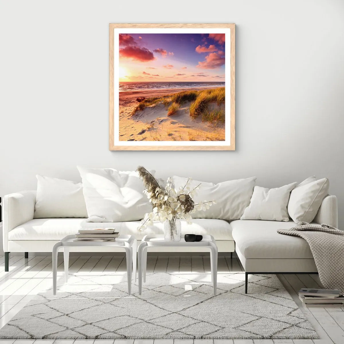 Poster in cornice rovere chiaro - L'aria già profuma di estate - 30x30 cm