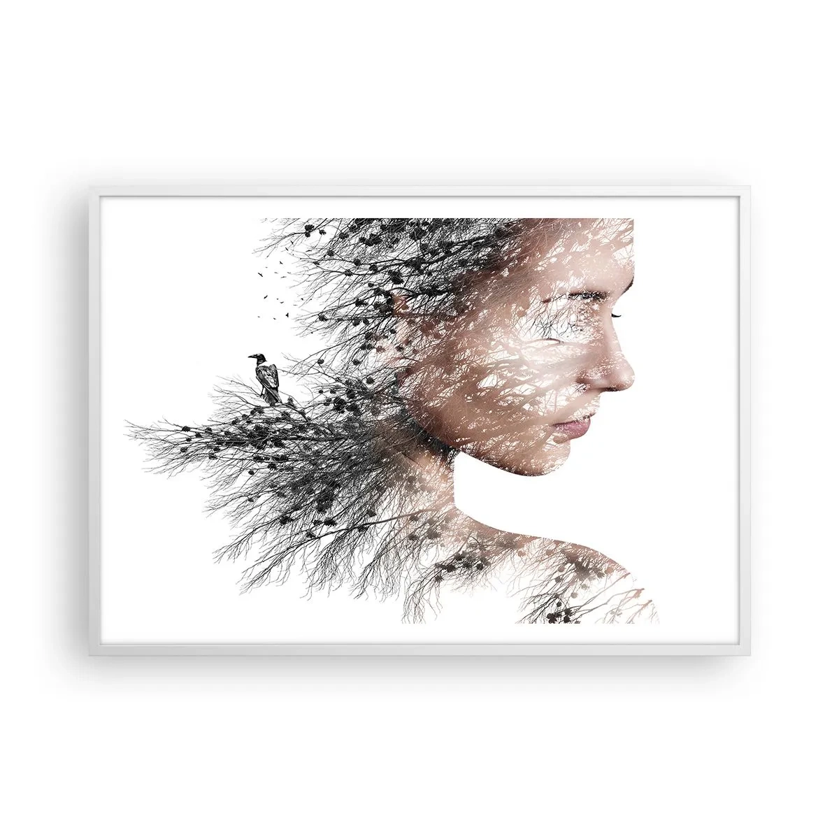 Poster in cornice bianca - Lo spirito della foresta - 100x70 cm