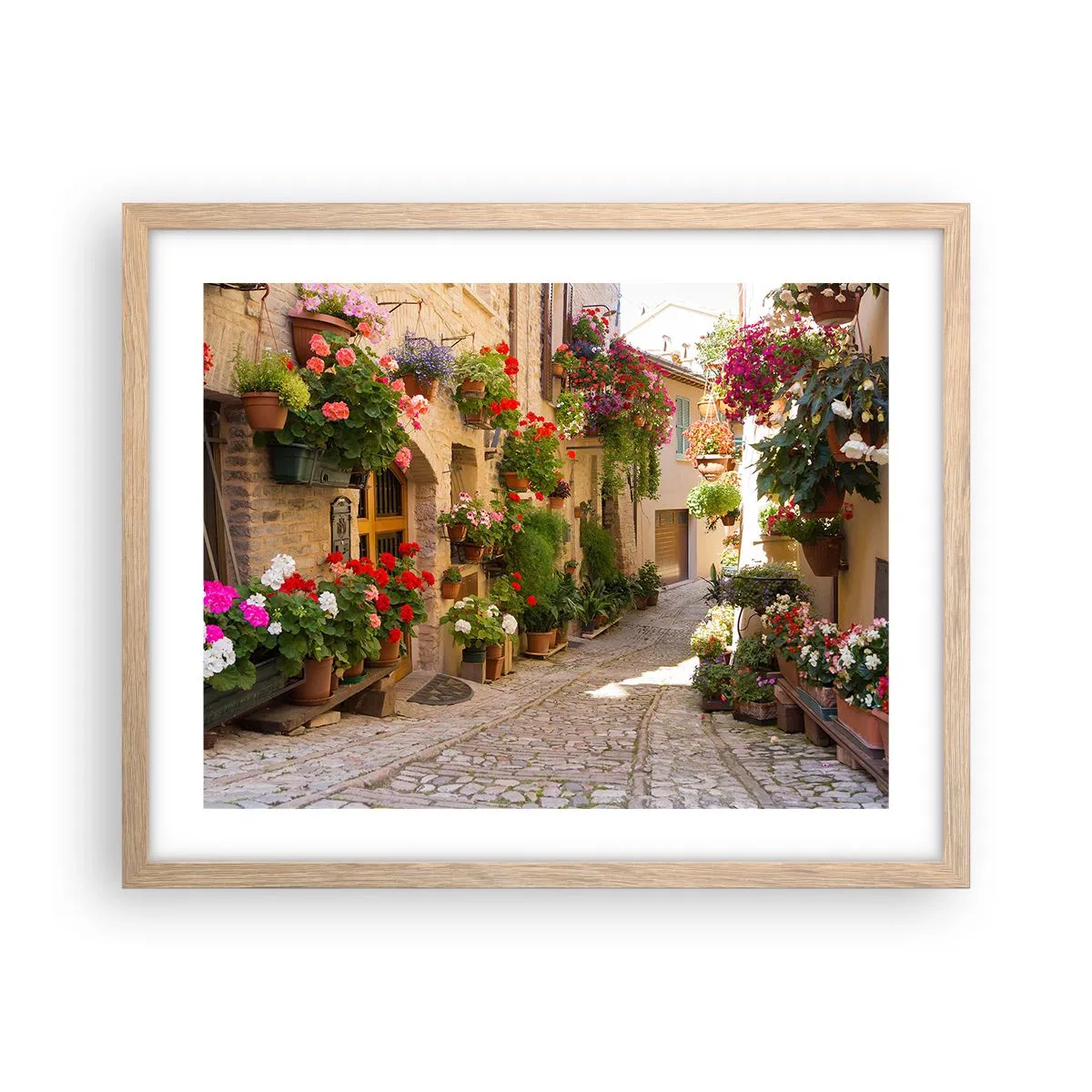 Poster in cornice rovere chiaro - Un'esplosione di fiori - 50x40 cm