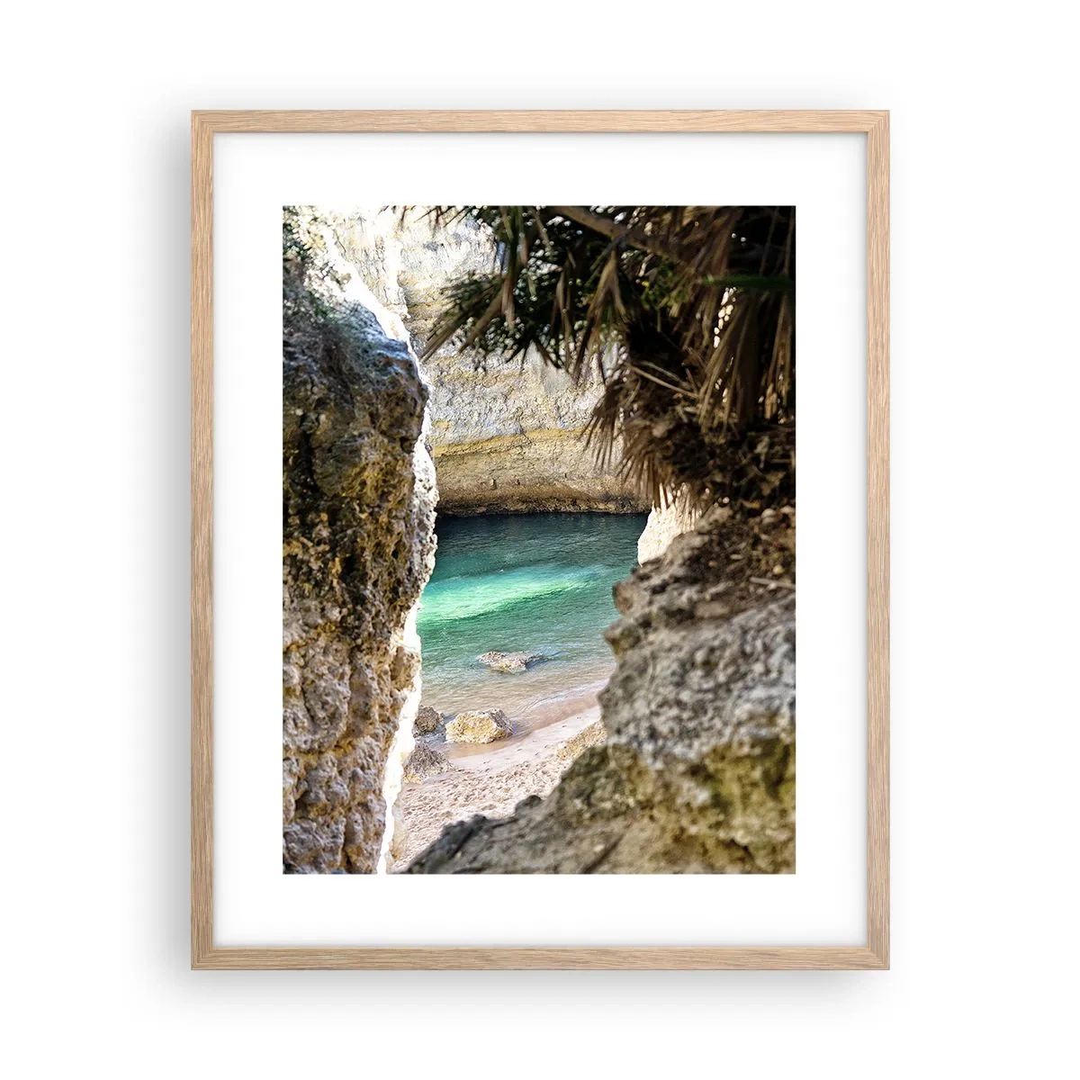 Poster in cornice rovere chiaro - La baia turchese - 40x50 cm