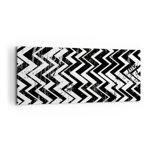 Quadro su tela - Stampe su Tela - Zig-bianco, zag-nero - 100x40 cm