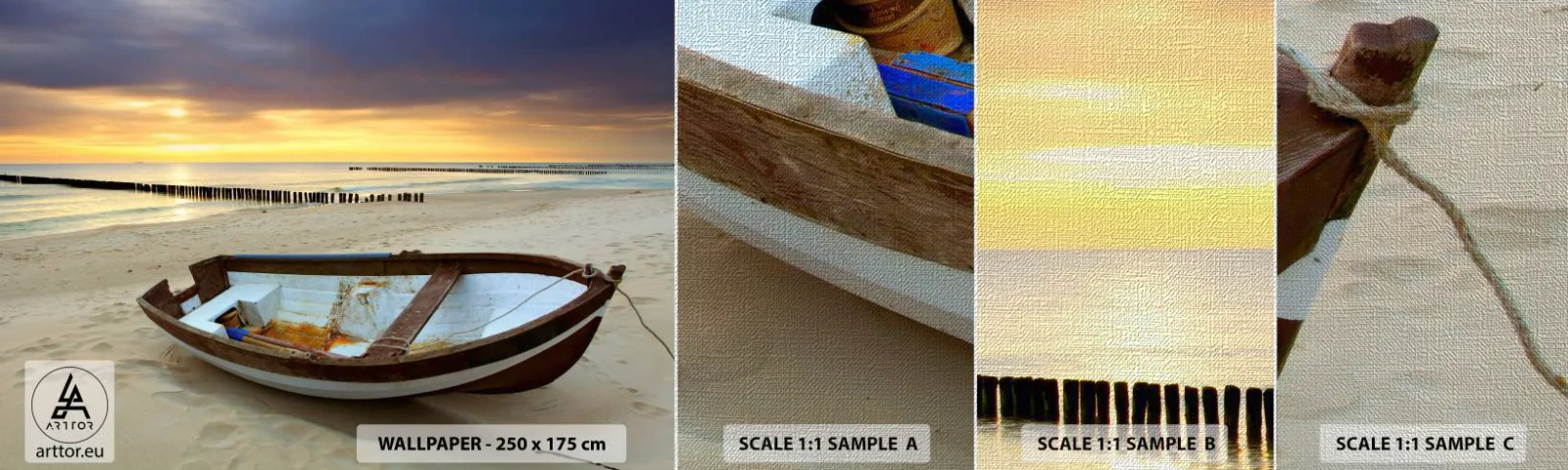 Campione di Fotomurale Premium Canvas - Non vi sono spiagge più belle - Paesaggio, Mare, Spiaggia - 100x30 cm