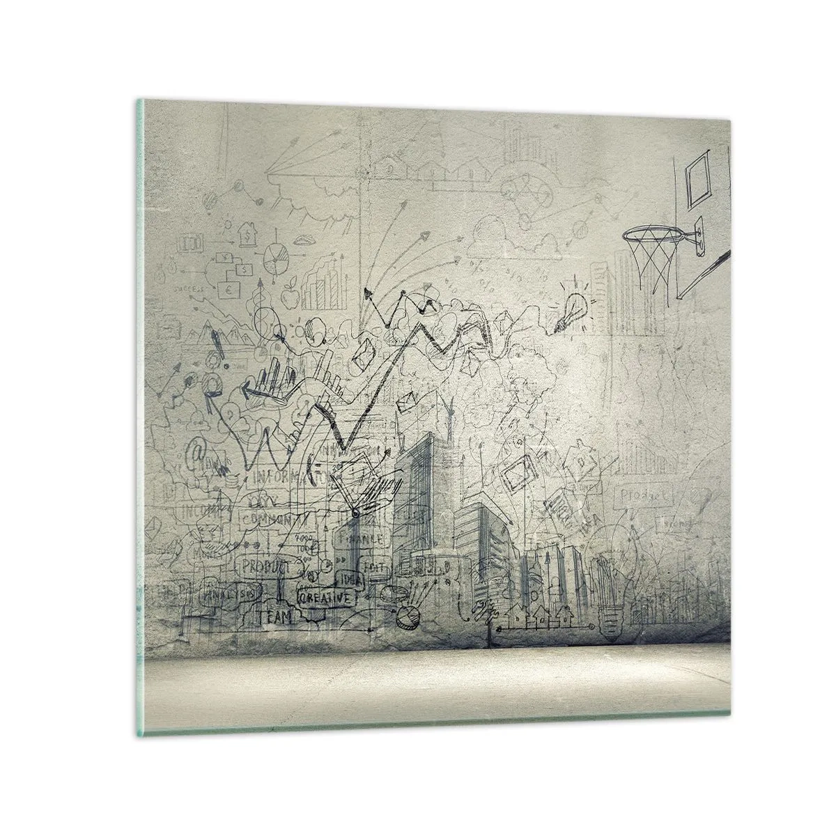 Quadro su vetro - La mia fantastica vita in città - 60x60 cm