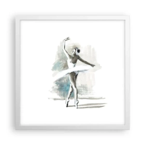 Poster in cornice bianca - Tramutata in un cigno - 40x40 cm