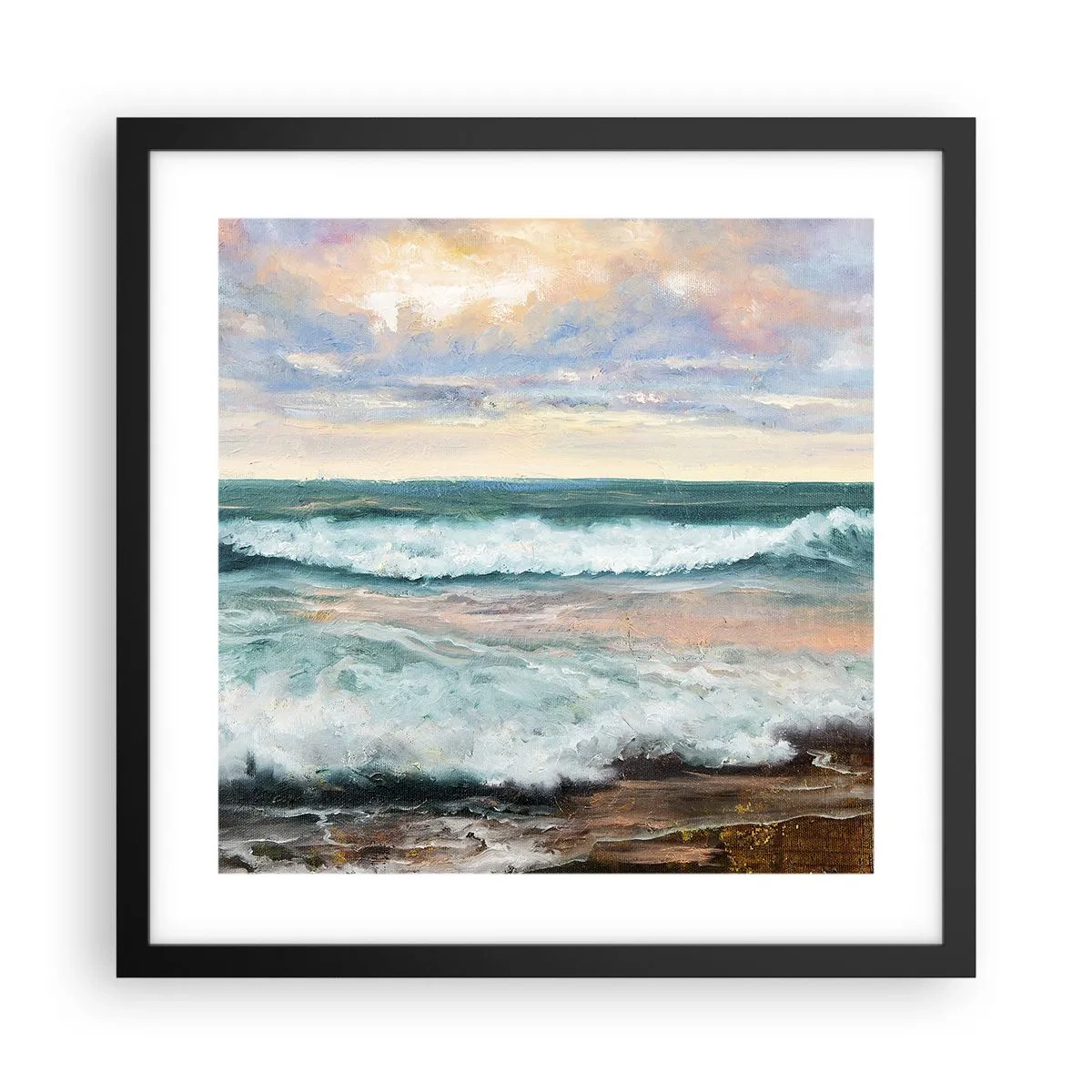 Poster in cornice nera - Dove l'anima si calma - 40x40 cm