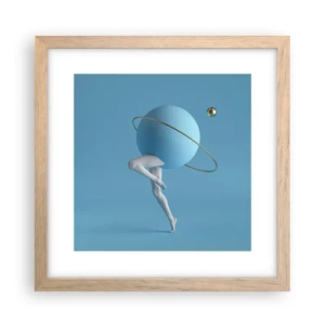 Poster in cornice rovere chiaro - E i pianeti folleggiano - 30x30 cm
