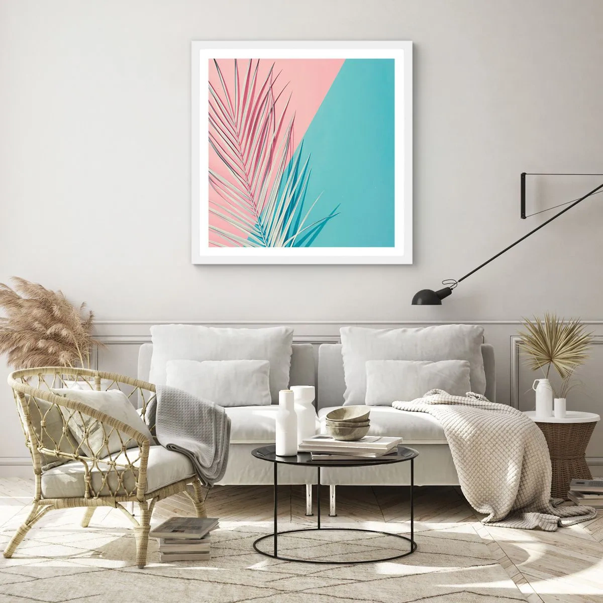 Poster in cornice bianca - Impressione tropicale - 30x30 cm