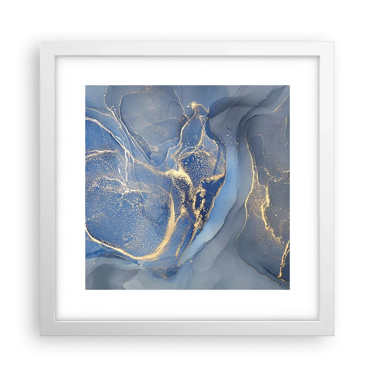 Poster in cornice bianca - Polvere d'oro - 30x30 cm