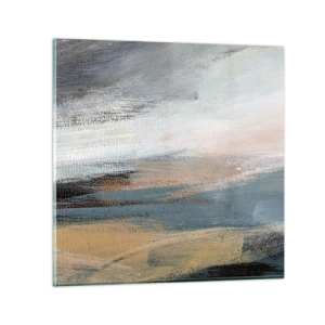 Quadro su vetro - Astrazione: paesaggio del nord - 30x30 cm