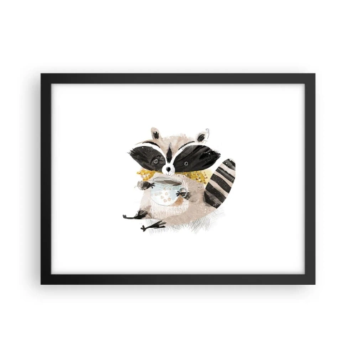 Poster in cornice nera - Il mio amico procione - 40x30 cm