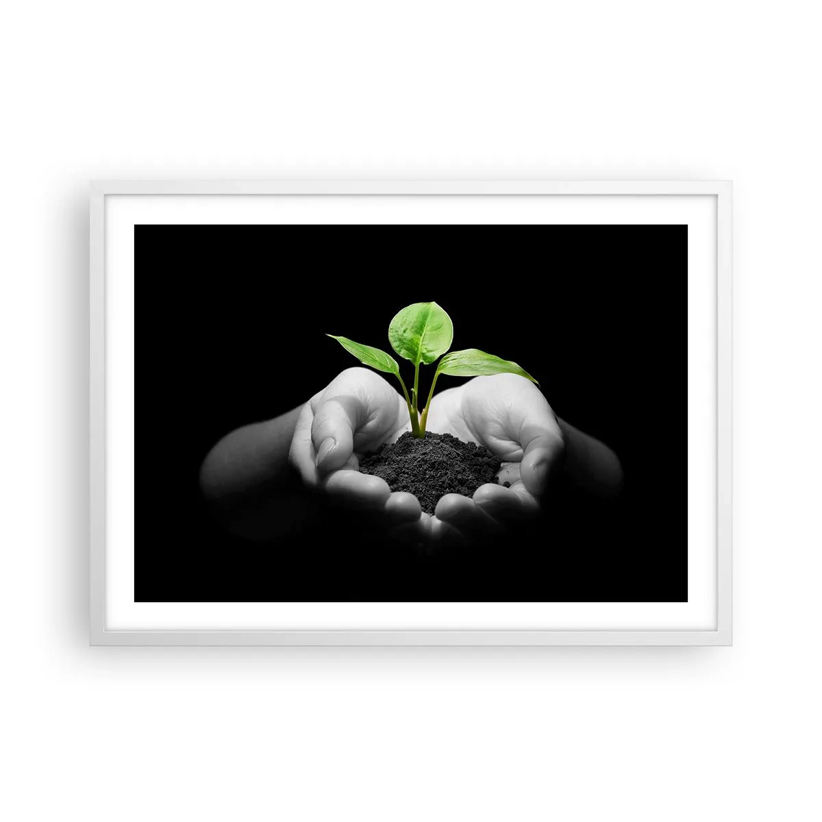 Poster in cornice bianca - Amo la natura, la proteggo - 70x50 cm