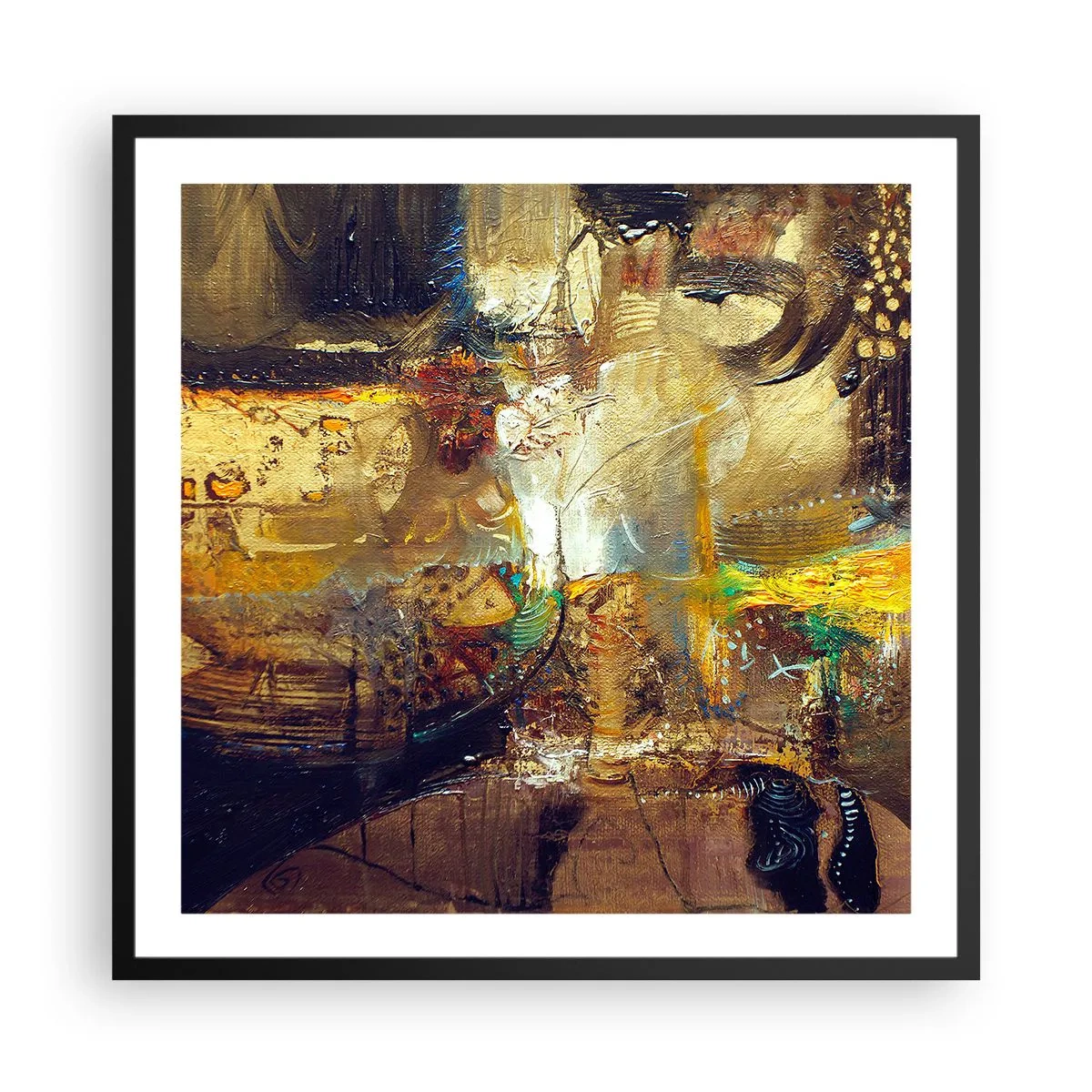 Poster in cornice nera - Freddo, più caldo, bollente - 60x60 cm