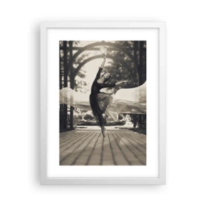 Poster in cornice bianca - La danza dello spirito del giardino - 30x40 cm