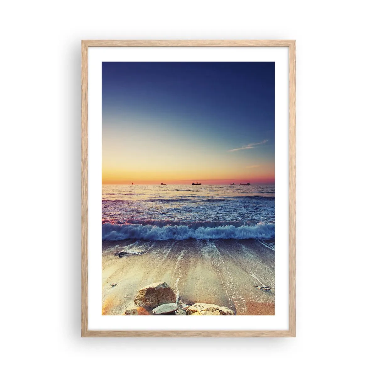 Poster in cornice rovere chiaro - Cosa c'è dietro l'orizzonte? - 50x70 cm