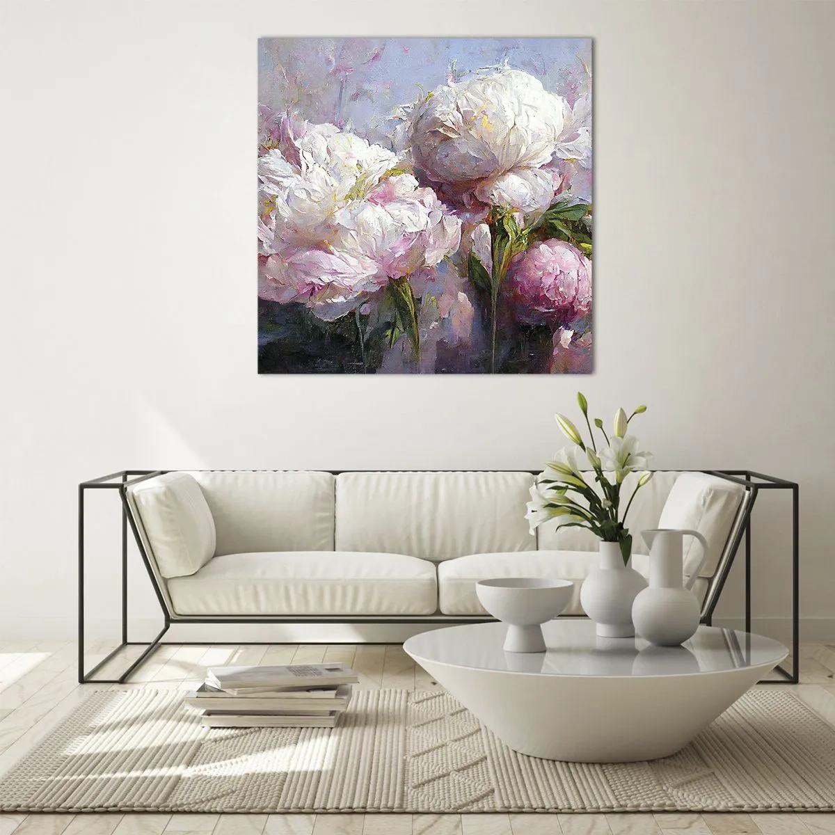 Quadro su vetro - Un bouquet pieno di vita - 50x50 cm